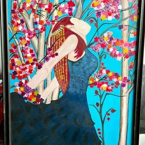 Elf in the Woods painting. Very large. Please contact for dimensions.